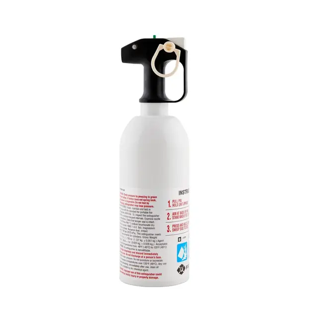 First Alert Kitchen Fire Extinguisher: Steel, 5-B:C UL Rating, 6 ft Range, 300 psi, 10-Year Warranty