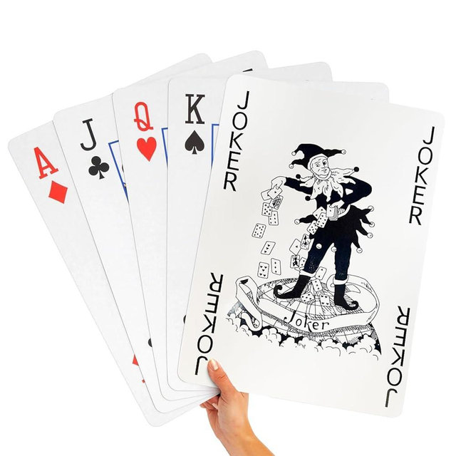 SeptCity Jumbo Playing Cards, Super Big Giant Game Theme Full Deck Huge Poker Oversize Decorations of Magic Party Fun for All Ages (1 Pack) (16 Times)