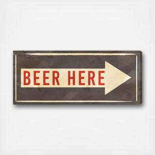 Hatcher & Ethan Beer Here Sign Canvas Art