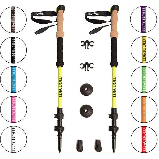 Montem Ultra Strong Trekking, Walking, and Hiking Poles - One Pair (2 Poles) - Collapsible, Lightweight, Quick Locking, and Ultra Durable