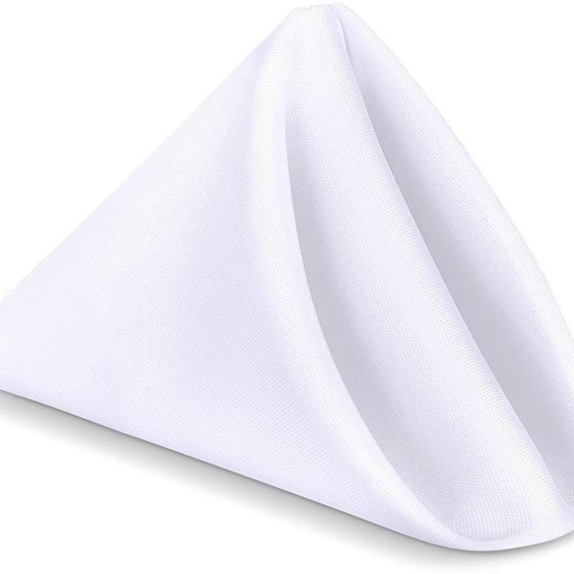 Utopia Home Cloth Napkins [12 Pack, White] 17x17 Inches, 100% Polyester Dinner Napkins with Hemmed Edges, Washable Napkins Ideal for Parties, Event, Weddings and Dinners