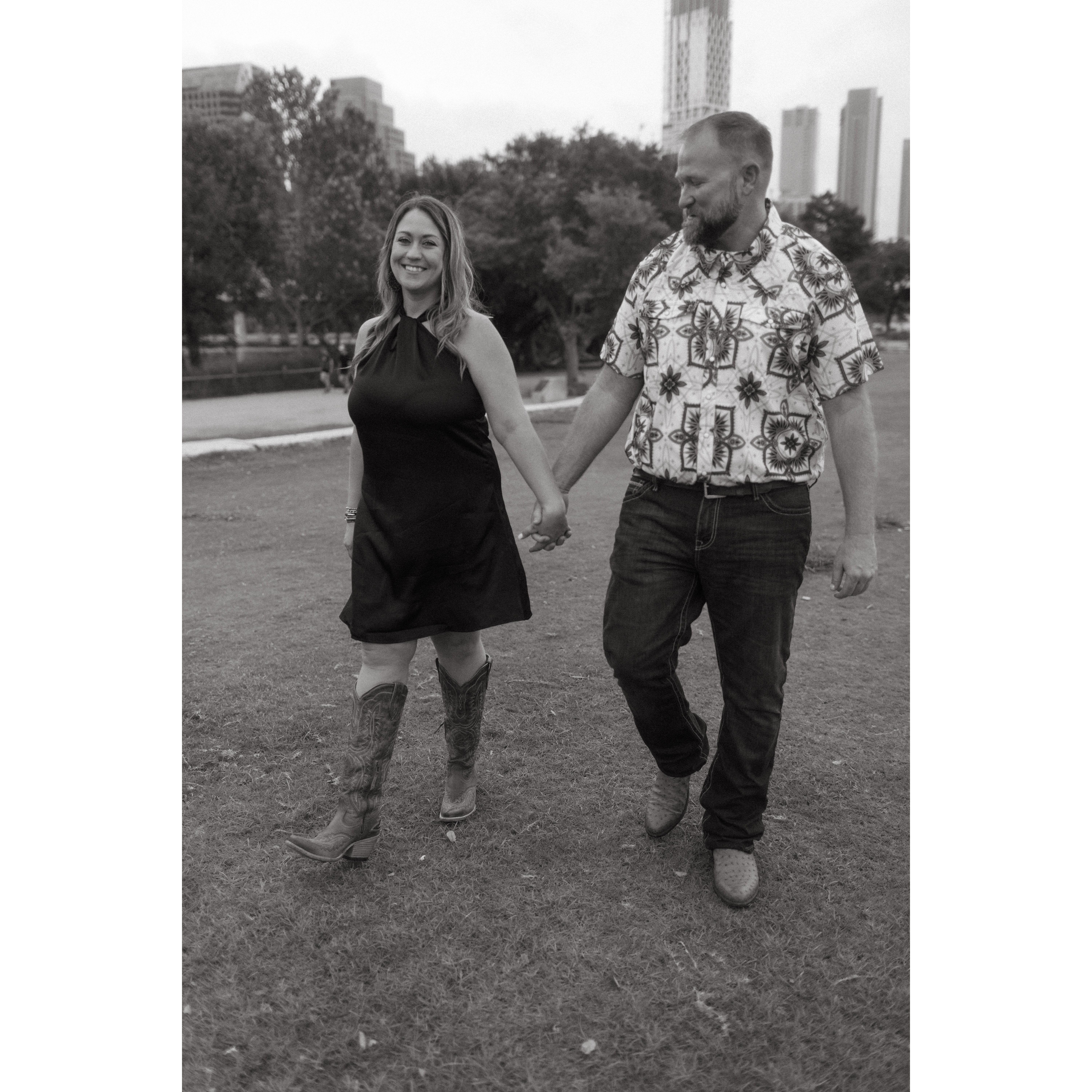 Our Engagement Photo Session at Town Lake in Downtown Austin!