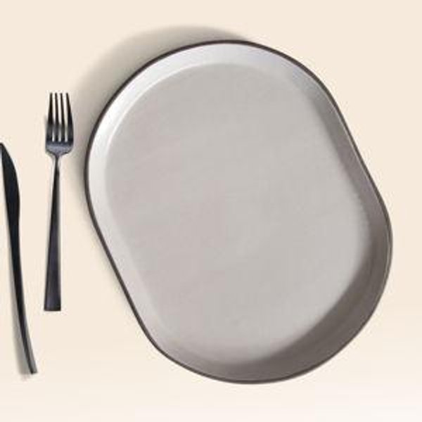 Large Oval Platter - Dark Brown/Dune