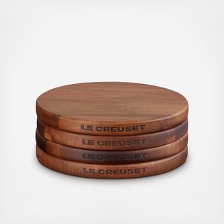 Gourmand Petite Magnetic Wooden Trivet, Set of 4