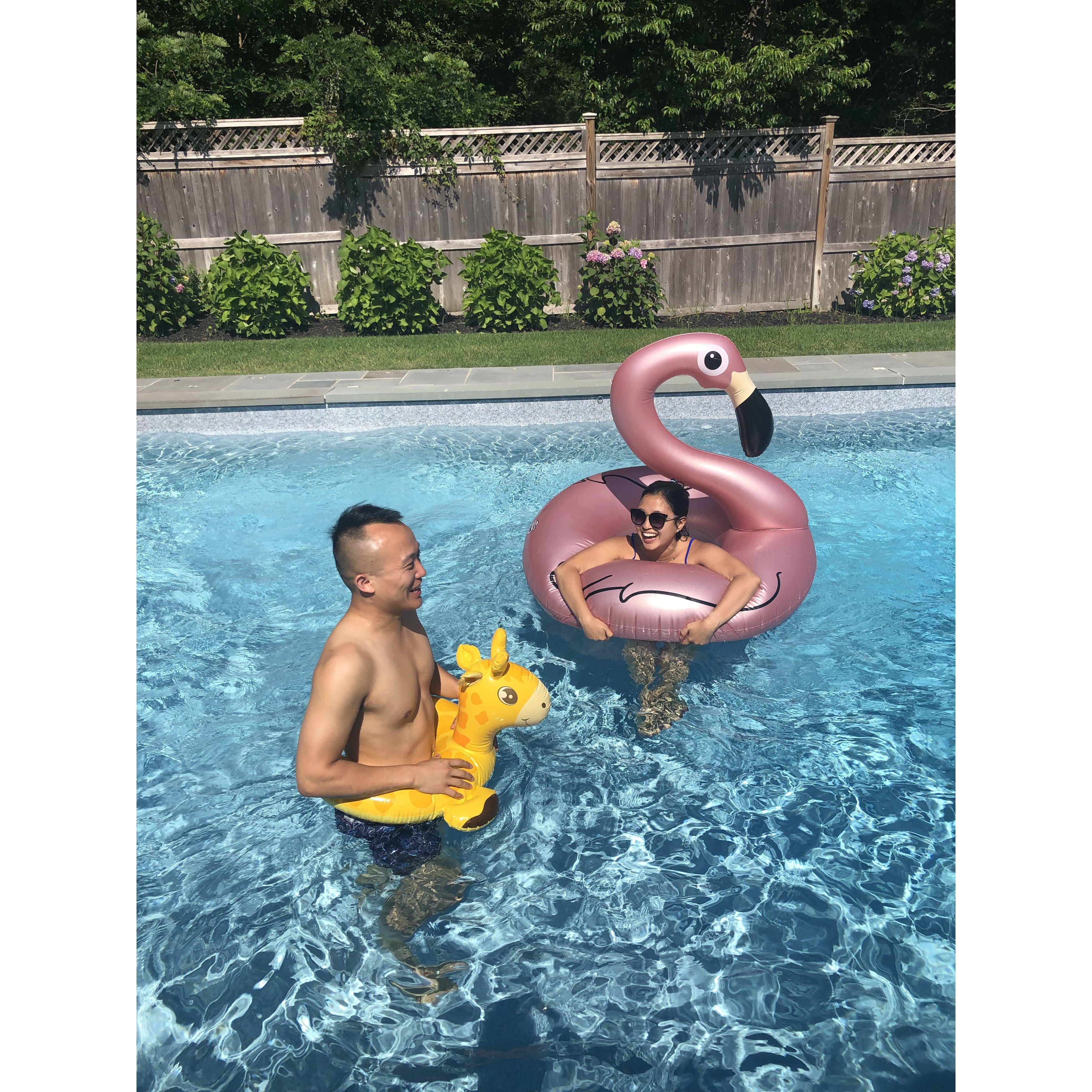 The first time Sarah met some of Adam's UCSD friends - July 2019