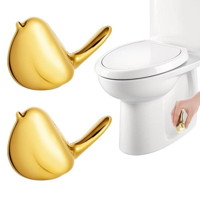2 Pcs Ceramic Toilet Bolt Caps Small Birds Statues Ceramic Birds Home Decor Modern Style Gold Decorative Ornaments for Bedroom Living Room Office Desktop Cabinets
