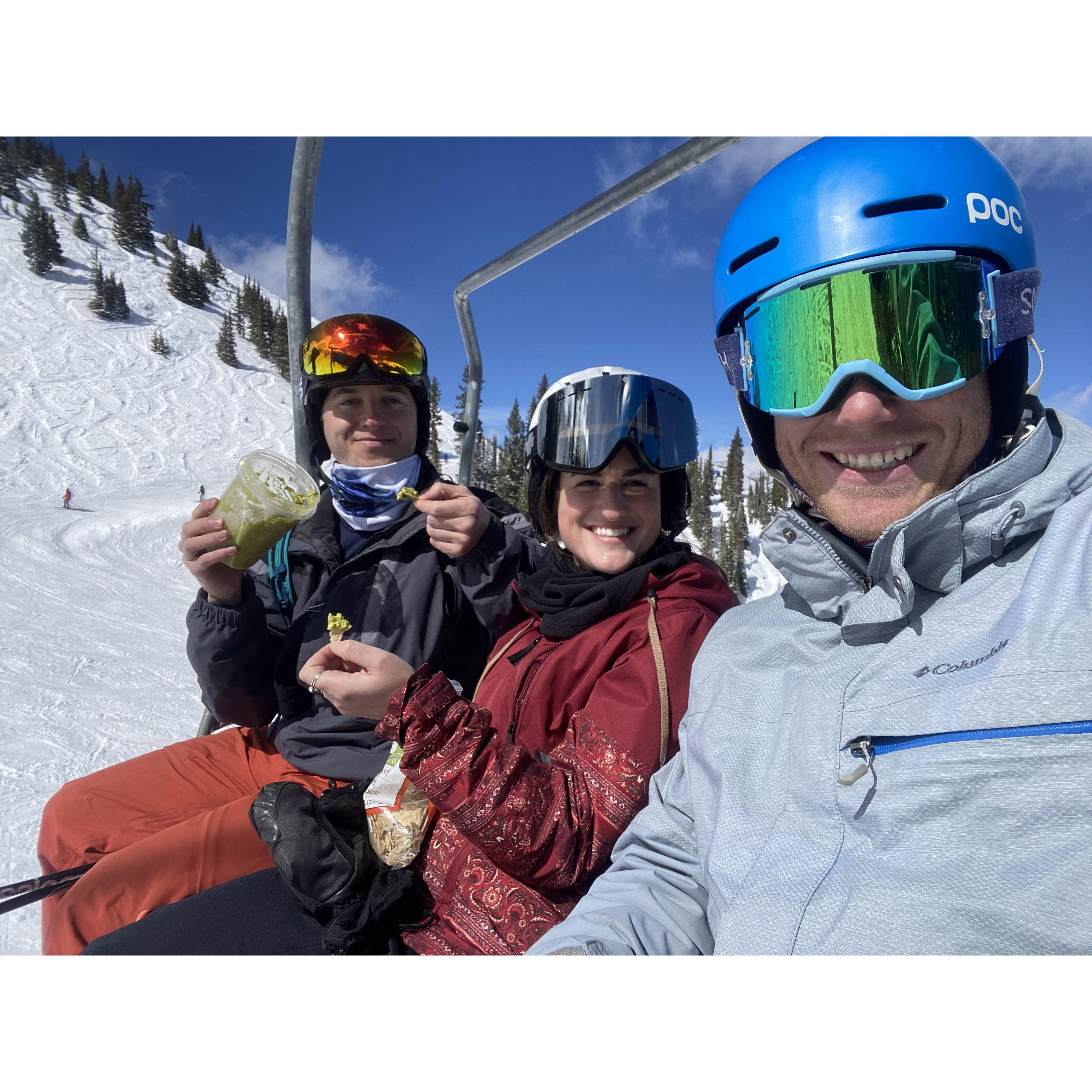 Skiing isn't the same without some chips and guac on the lift