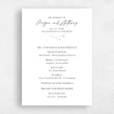 White Wedding Program - Rolland