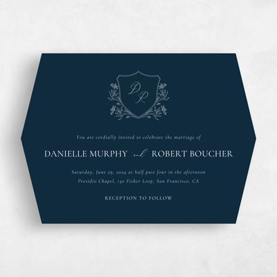 Blue Diamond Wedding Invitation - Brooklea Landscape