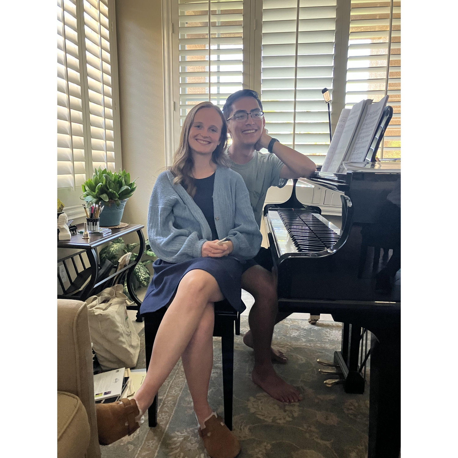 Music has been a thread running throughout the entirety of our relationship, from music major classmates to now playing together all the time! (November 2024)