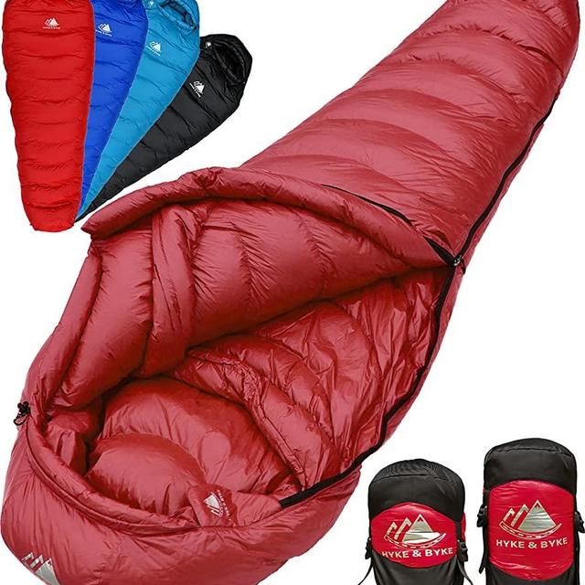 Hyke & Byke Quandary 15 Degree F 650 Fill Power Hydrophobic Down Sleeping Bag with ClusterLoft Base - Ultra Lightweight 3 Season Men’s and Women’s Mummy Bag Designed for Backpacking
