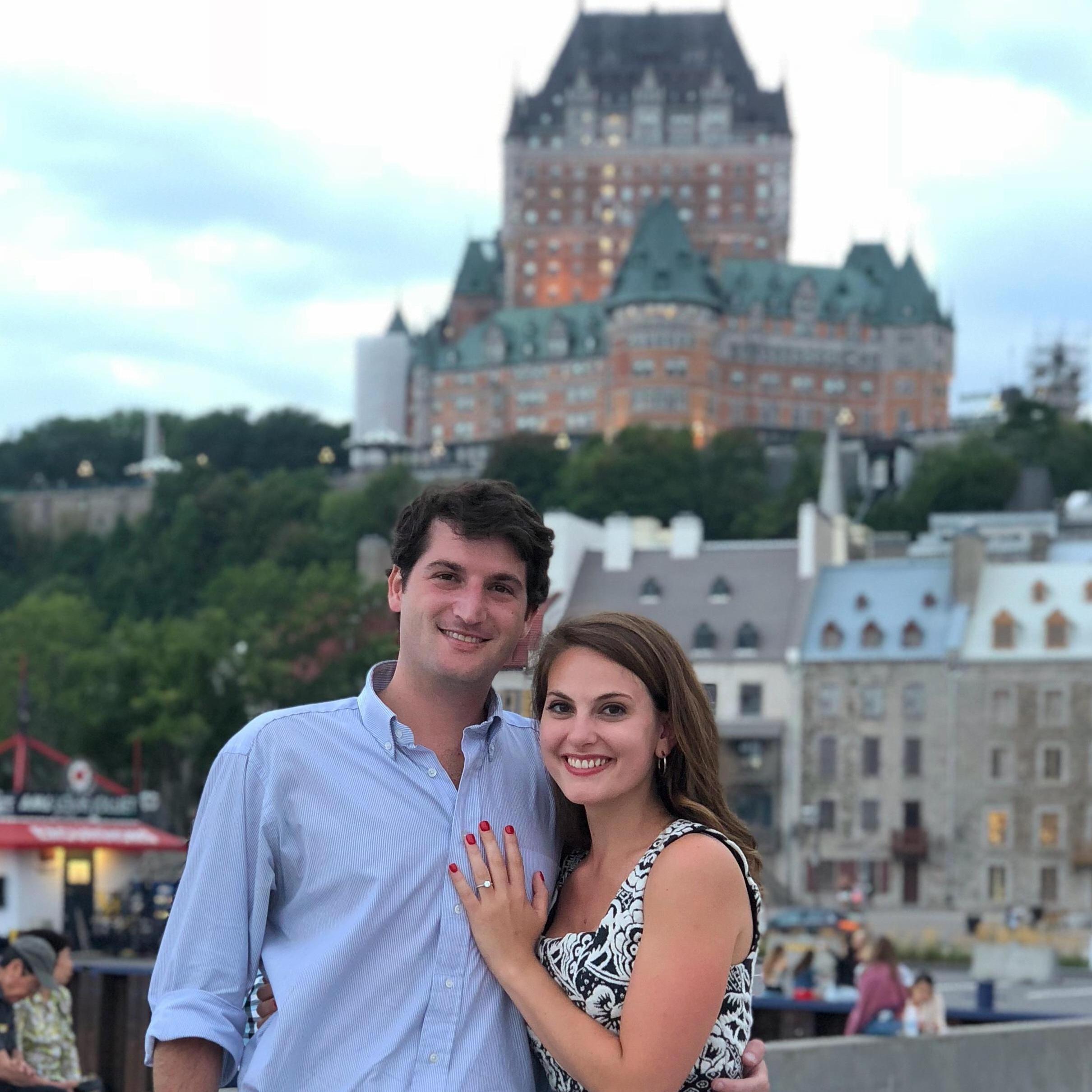 Celebrating our engagement in the wonderfully romantic Quebec City in August 2018.