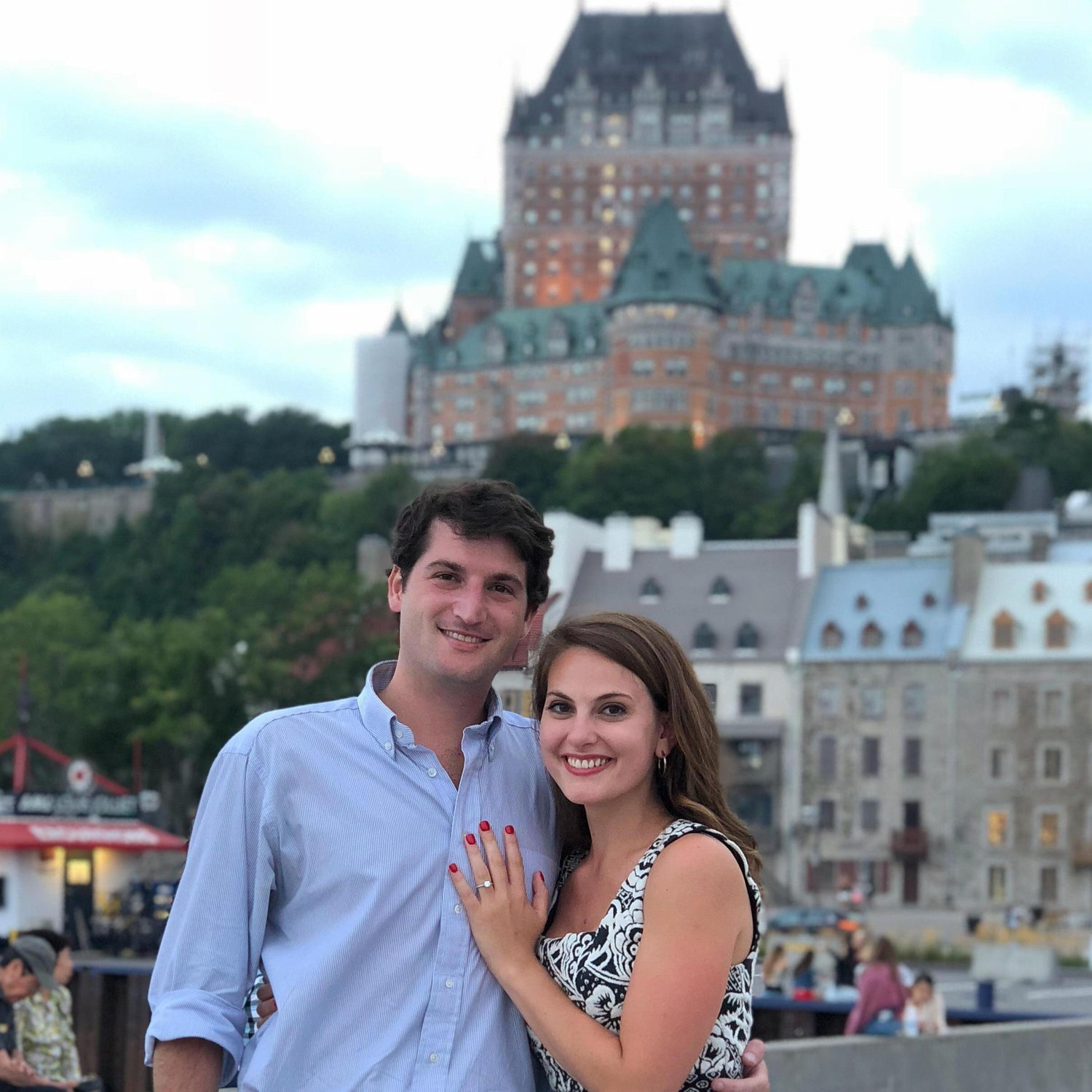 Celebrating our engagement in the wonderfully romantic Quebec City in August 2018.