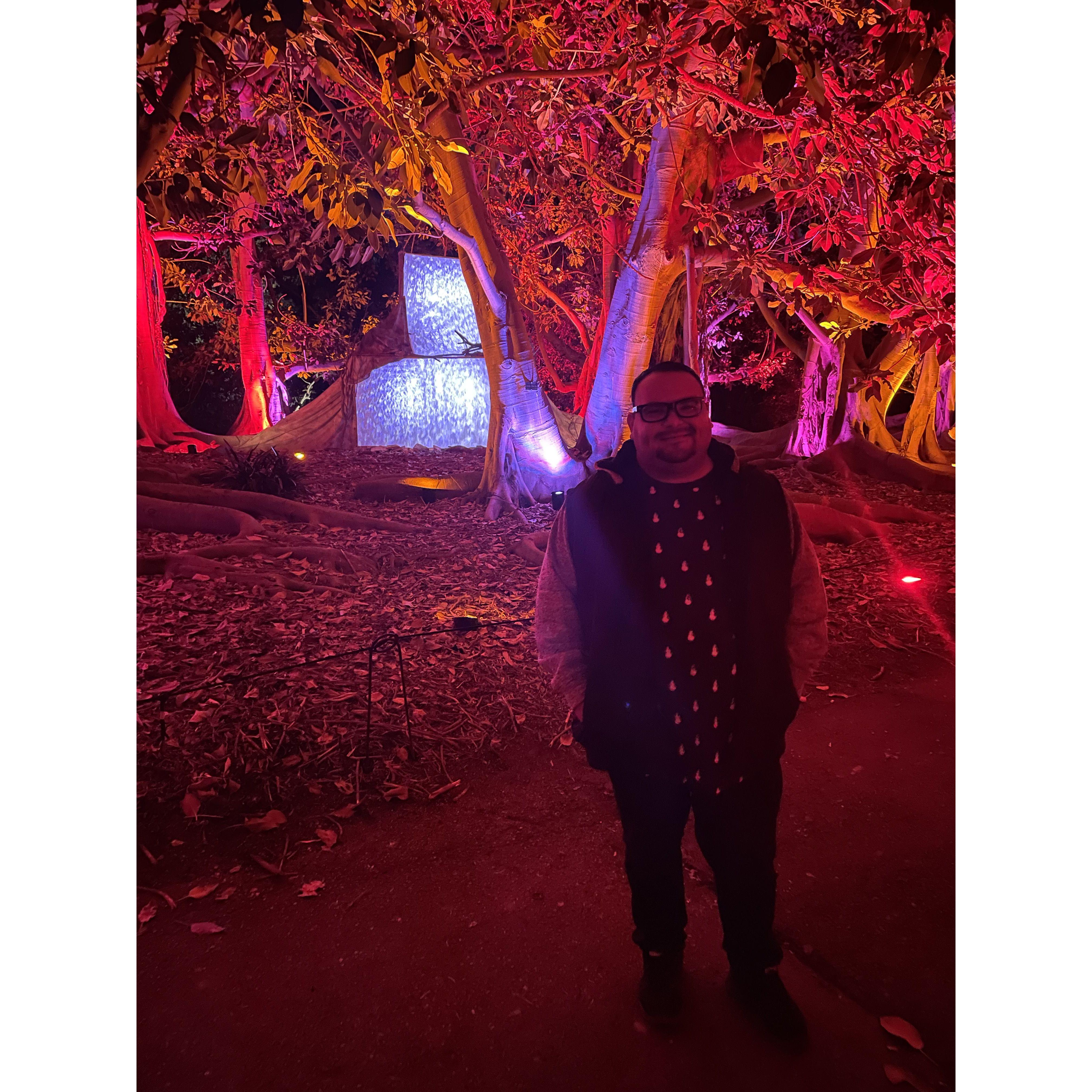 One of our very first dates, Jon took us through an evening botanical garden walk