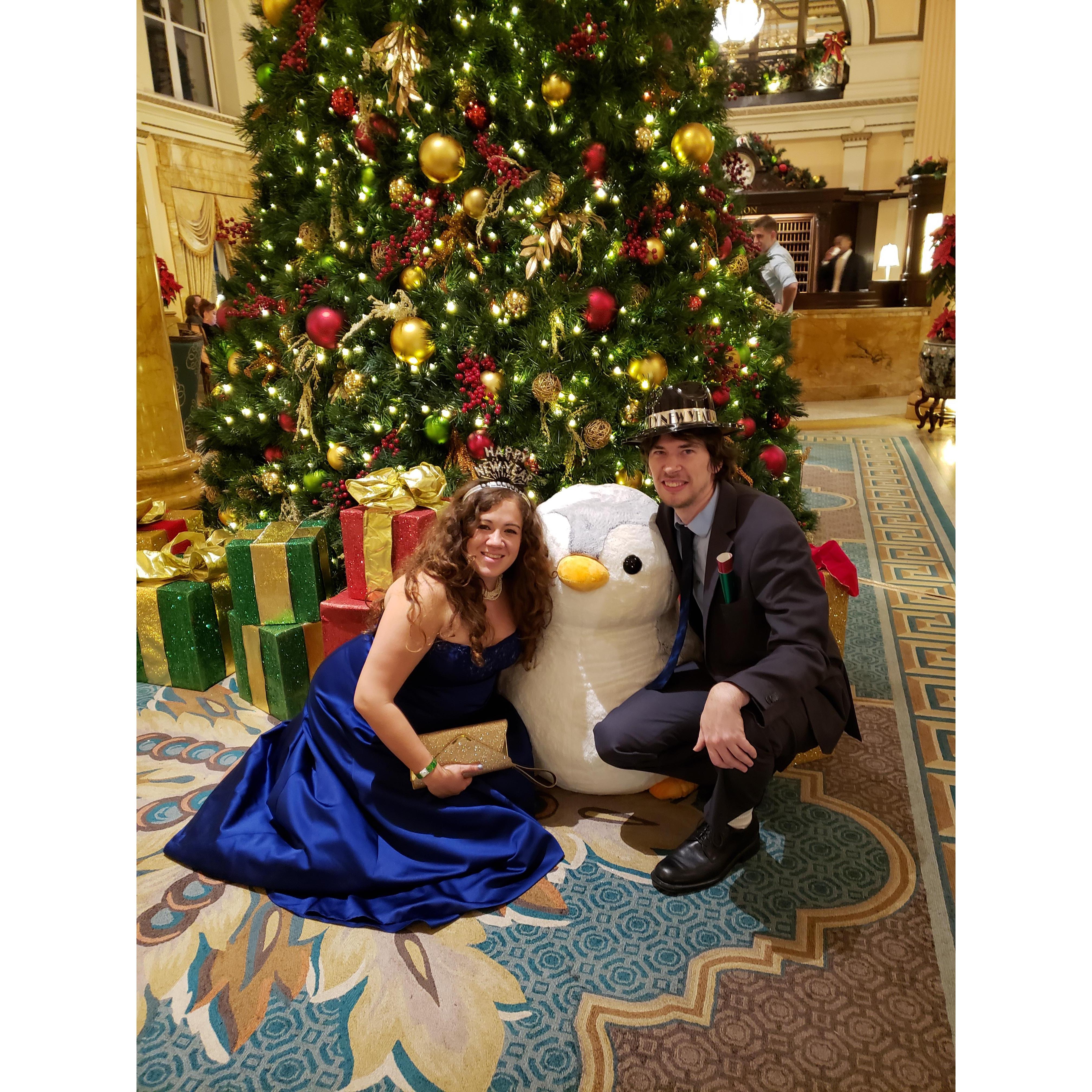 Us attending a New Year's Eve party to roll in to 2019!