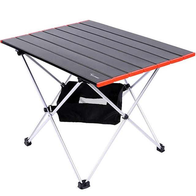 Portable Camping Tables with Mesh Storage Bag, 22" L x 16" W x 16" H Sportneer Ultralight Camp Folding Side Table, Aluminum Table Top Great for Camp, Picnic, Backpacks, Beach, Tailgate, Boat, M