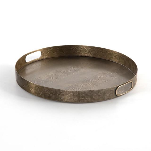 Luca Etched Serving Tray, Brass