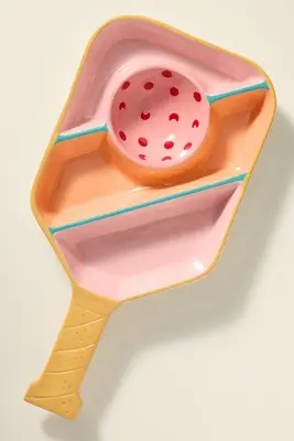 Pickleball Paddle Chip & Dip Porcelain Platter