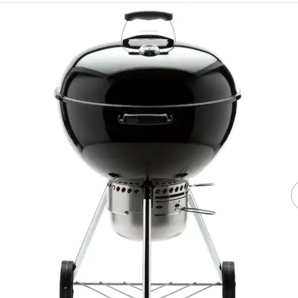 Weber Original Kettle Premium 22 in. Charcoal Grill in Black with Built-In Thermometer 14401001