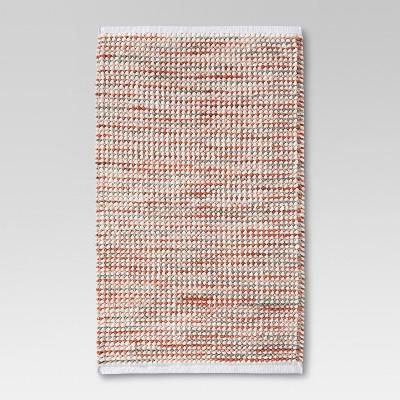 Chenille Stripe Bath Rug Coral - Threshold™
