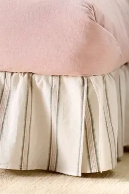 Linen Cotton Yarn Dyed Stripe Bed Skirt