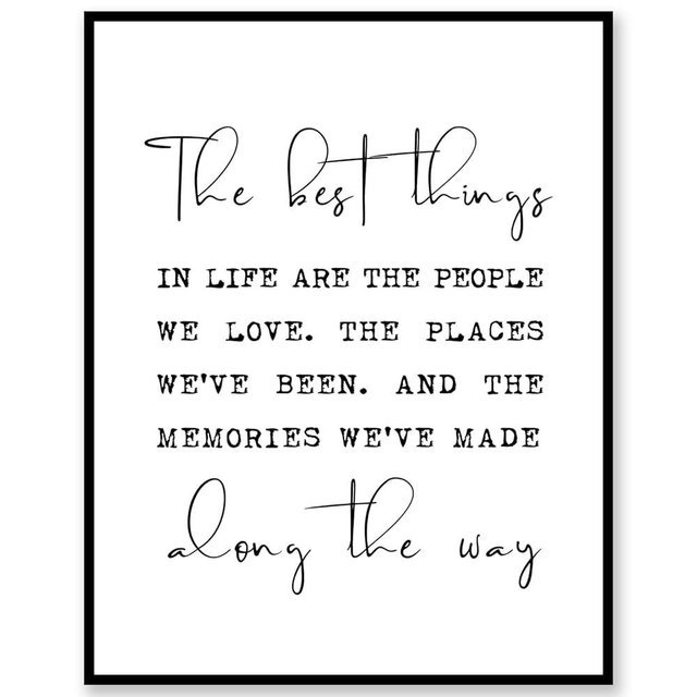 The Best Things In Life Wall Art Inspirational Quote Gift for Family Best Friend Sister Gift Positive Quotes Art Print Family Signs Wall Art Wall Decor No Frame (8X10 INCH)