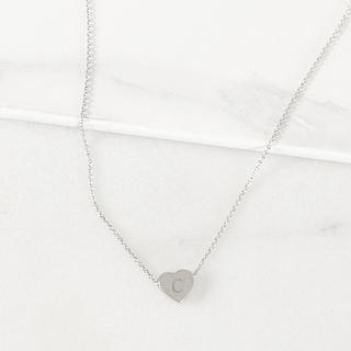 Personalized Silver Heart Slide Pendant Necklace
