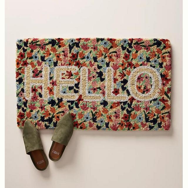 Anthropologie Floral Greeting Doormat