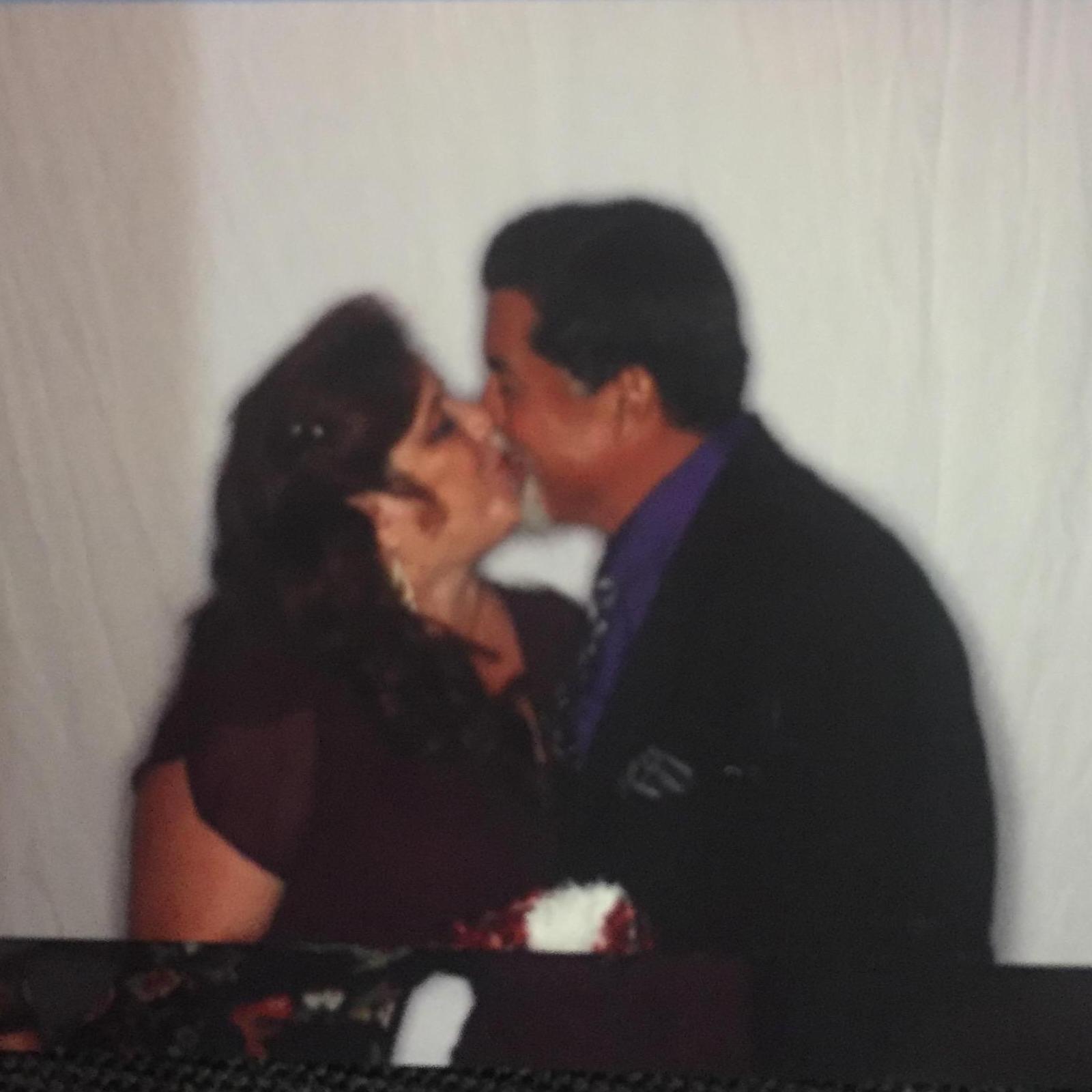 He stole a kiss!  Naw it was given freely.