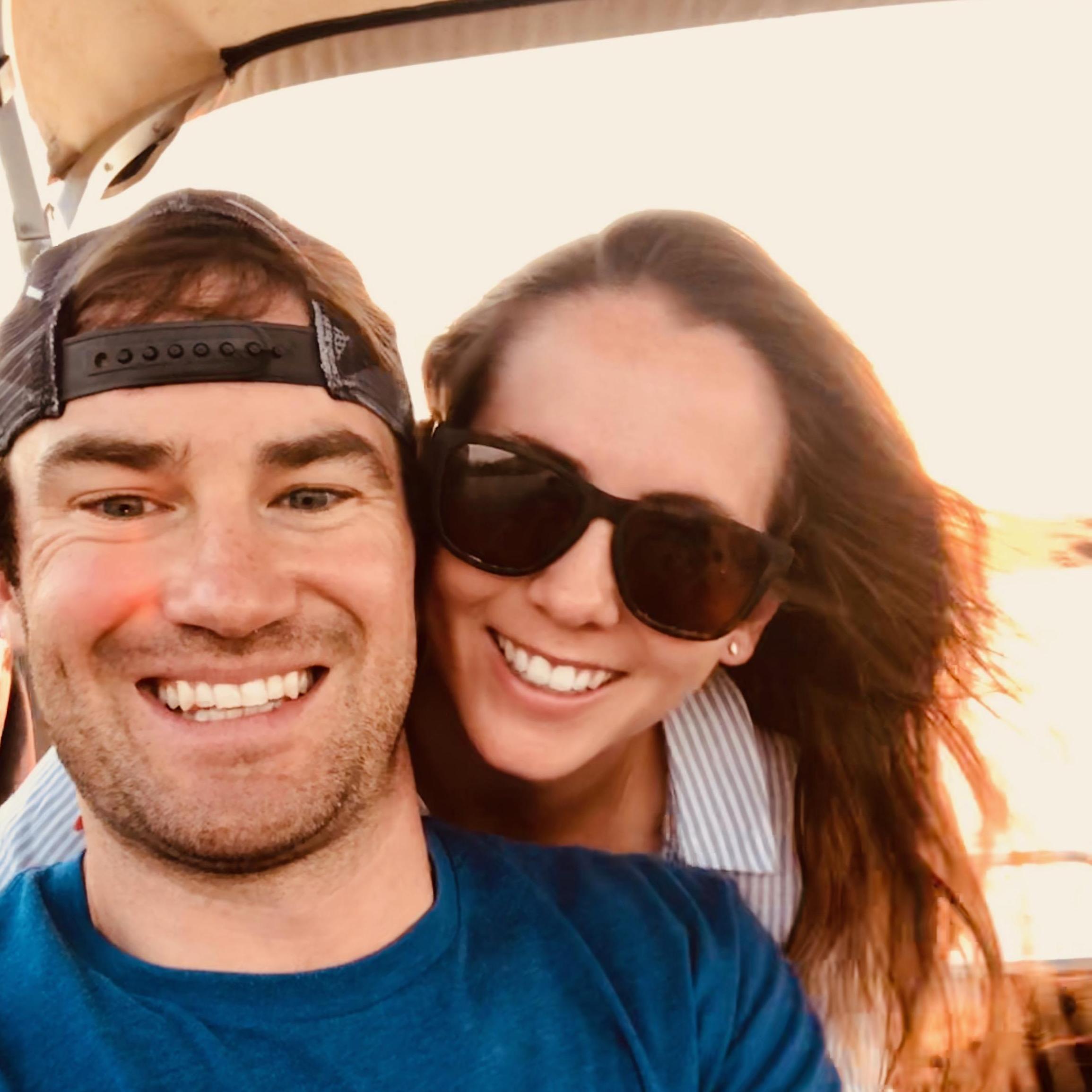 On the pontoon boat at Crews' lakehouse