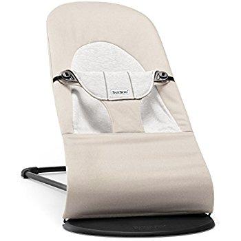 BABYBJORN Bouncer Balance Soft - Beige/Gray, Jersey Cotton