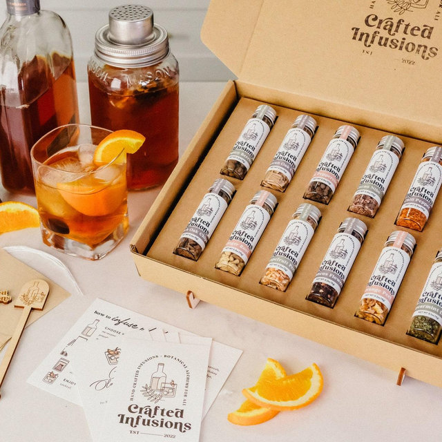 Whiskey Making Kit, DIY Cocktail Infusion Kit For Adults, Mixology Gifts For Men, Make Your Own Personalized Bourbon, Unique Barware For Him