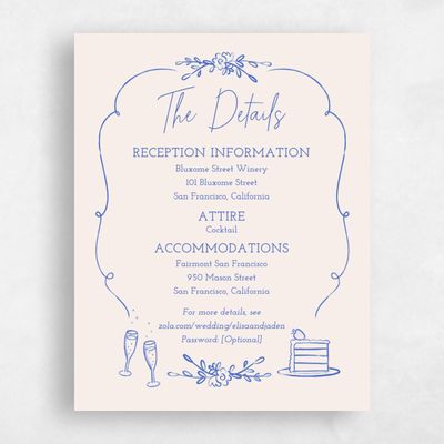 Blue Floral Wedding Enclosure - Finley