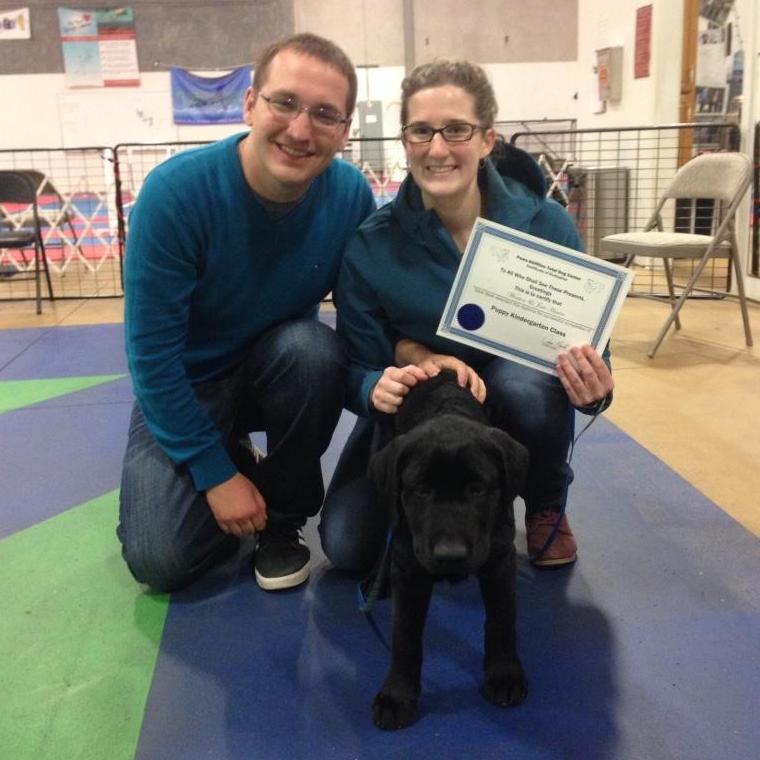 Winston graduating from puppy kindergarten