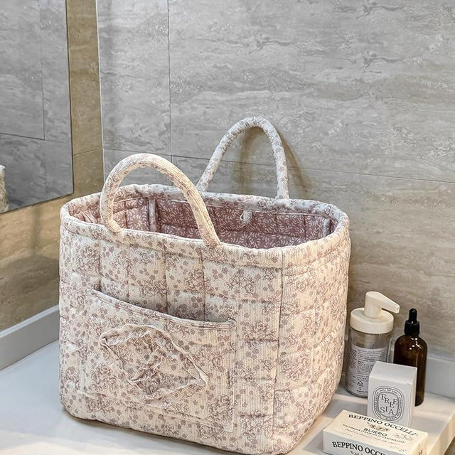 ANKICK Fabric Storage Basket Boho Large Collapsible Floral Laundry Nursery Hamper Knitting Storage for Car Clothes Toys