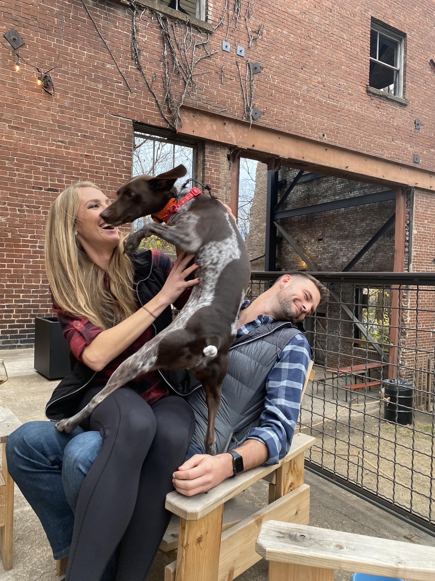 Our favorite brewery in Nashville, Monday Night Brewery. A peak into how most pictures actually end up of us 3… Stevie wasn’t feeling photographic that day😂