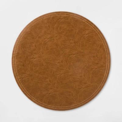 Faux Leather Charger Brown - Threshold™