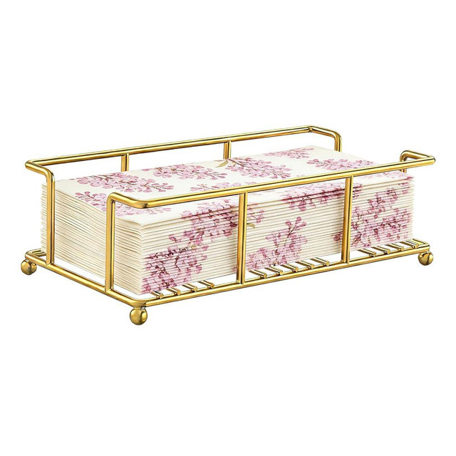 Bathroom Paper Towel Holder Bathroom Guest Towel Holder Tray for Bathroom Napkin Holder Guest Towels Disposable Bathroom Napkin Holder Gold