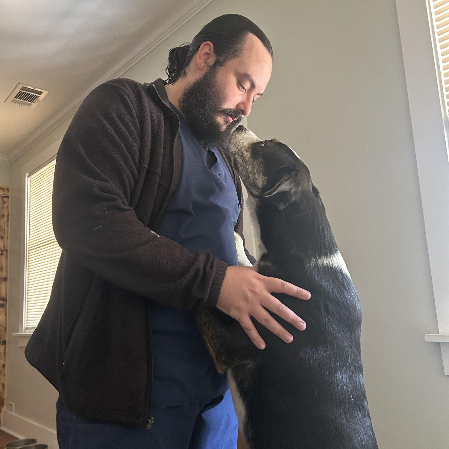 Dad and Ki in new house