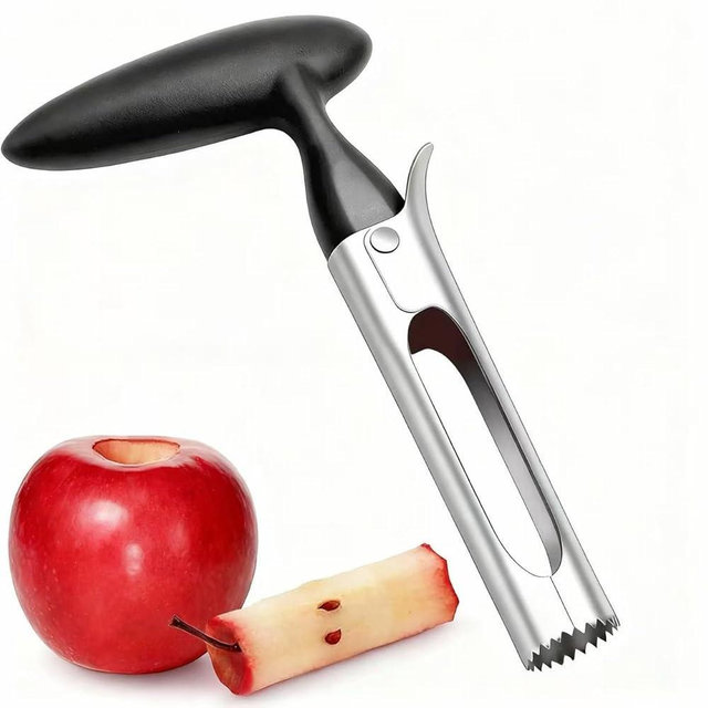 Apple Corer, Apple Corer Tool, Apple Core Removal is easy to use and clean, with sharp stainless steel serrations for quick core removal.