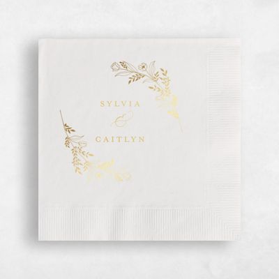 White Floral Wedding Napkin - Seraphine Bloom