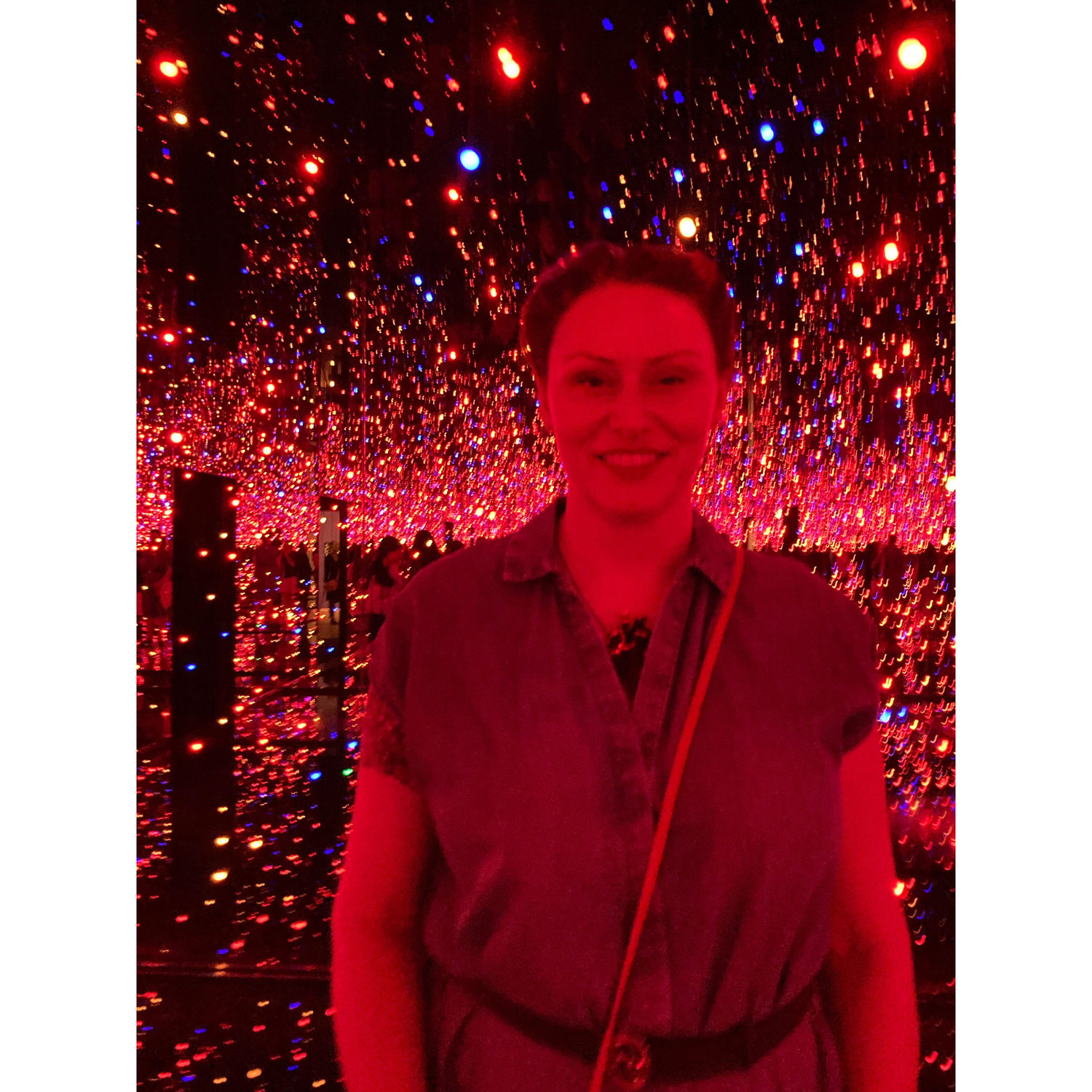 At Tate Modern in Yayoi Kusama's mirror rooms.