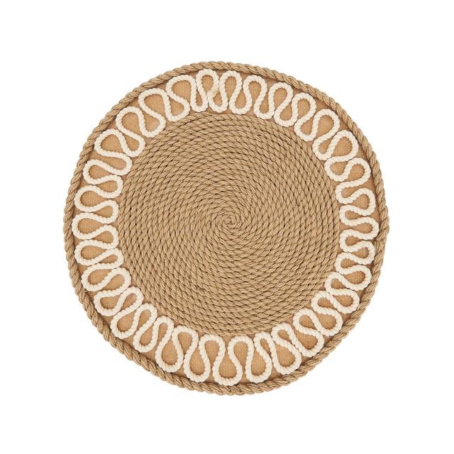 Saro Lifestyle Rustic Rope Weave Placemat Set of 4,12"x12"