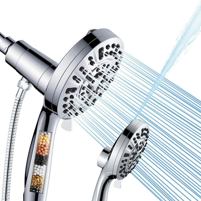 Fyhib Filtered Shower Head with Handheld - 10 Spray Modes High Pressure Handheld Shower with Filter Spray Combo, Magnetic Shower Heads, With 60-Inch Long Hose