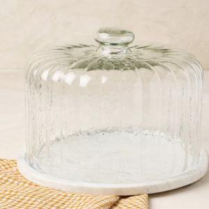 White Marble Fluted Cake Dome | Magnolia