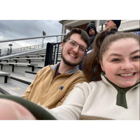 Supporting Nate's cousin at her college lacrosse game!