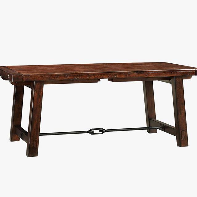 Benchwright Extending Dining Table, Rustic Mahogany, 74" - 104" L