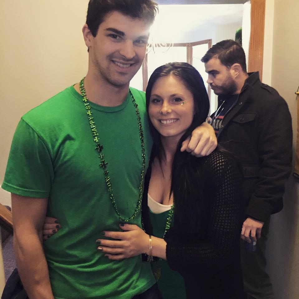 One of our first pics together before the Southie St. Patty's Day parade