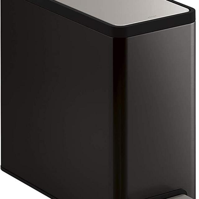 KOHLER K-20957-BST 2.5 gallon Slim Step Trash Can, Black Stainless