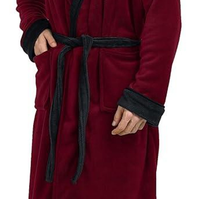 NY Threads Mens Robe, Luxury Plush Fleece Mens Bathrobe, Spa Bath Robe for Men